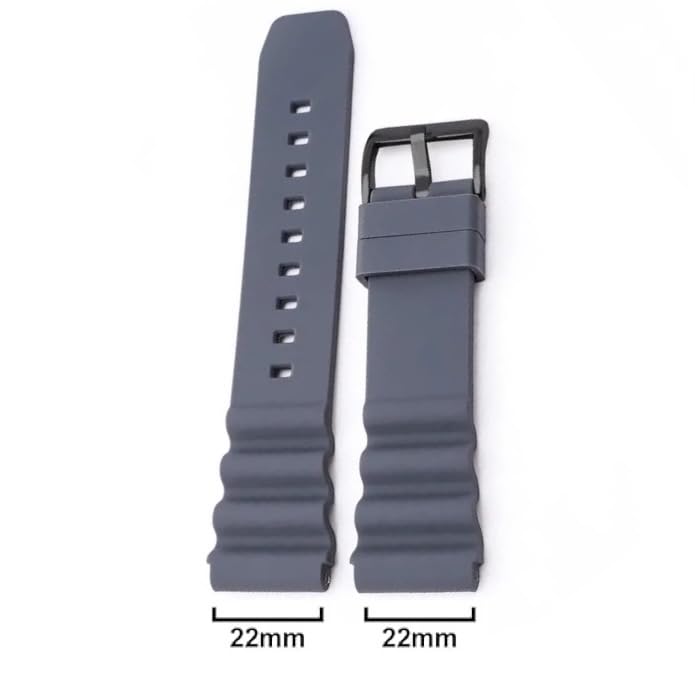 Image of Lineon 22mm Silicone Soft Watch Strap Compatible With CASIO DURO MDV106, MDV-10 with Tool and Pins