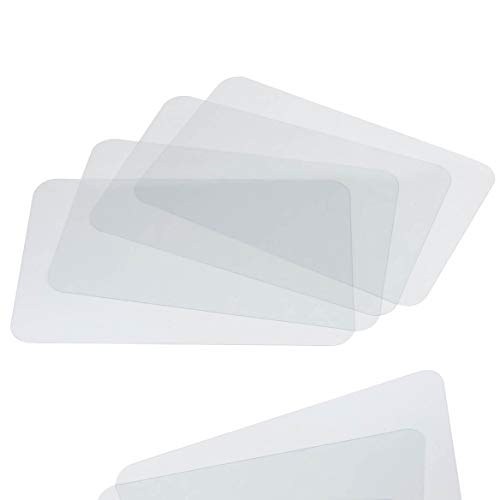 CraftyCrocodile Clear Placemats - Protective Plastic Sheets for Dining Table Office Desk Shelves and Kitchen Counter Cover - Multi-Use Flexible and Durable Transparent Mats - Set of 4 18x12 Inches