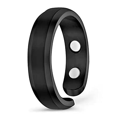 FULAIDA® Magnetic Open Ring | Adjustable Stylish Copper Ring for Men & Women | Design 1