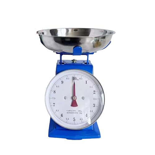ZGFHLI Balance De Cuisine Mécanique,Balance De Cuisine sans Batterie,Balance De Cuisine Rétro avec Fonction De Tare,Balance pour La Cuisine avec Bol en Acier Inoxydable,10KG
