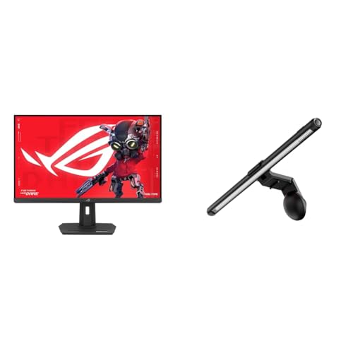 Image of Bundle of ASUS ROG Strix 32 inch 4K HDR Gaming Monitor XG32UCG, 3840x2160, Dual Mode, 0.3ms, USB-C, G-SYNC + ASUS ROG Aura Monitor Light Bar ALB01 - Asymmetrical Lighting bar, 3 Modes, RGB Lighting, USB-C