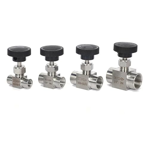 Válvula de aguja 1/2 BSP en acero inoxidable 304 para control de agua y gasóleo 2