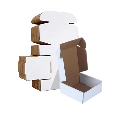 Image of DCGPAC 3Ply White Corrugated Small Flat Box 4x3x1 Inch For Packing Small Items and Multipurpose Packaging Shipping Tiny Boxes L4 inch x W3 inch x H1 inch Inch (Pack of 500)