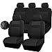 CAR PASS Seat Cover Full Sets, 3D Air Mesh Car Seat Cover with 5mm Composite Sponge Inside,Airbag Compatible Universal Fit for SUV,Vans,sedans, Trucks, Automotive Interior Covers(All Black)