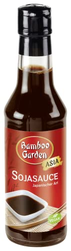 Bamboo Garden - Sojasauce japanischer Art | Zum Würzen von Fleisch Geflügel Reis und weiteren fernöstlichen Gerichten | 150 ml in der Glasflasche