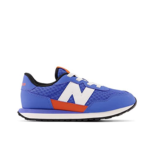 Image of New Balance Kids 237 Bungee Sneaker, BRIGHT LAPIS /POPPY, 3 W Little Kid (4-8 Years)