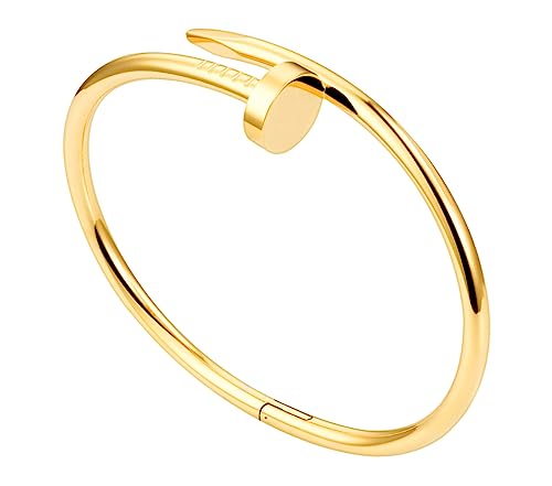 VON Klassische Nägel Armreif 316 Titanstahl Schmuck Kristall Gold Armband...