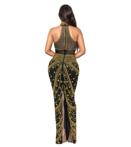 Image of Nagfar Women Rhinestone Sequin Birthday Party Sexy New Year Formal Dress