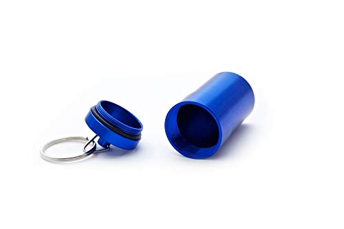 Pastillero Azul 68 x 31 mm Pastillero Pastillero llavero aluminio Mini caja lata IP4PILCASCOV PILL Cápsula Caja Cover