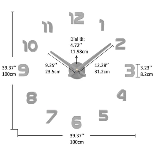 VANGOLD Large Wall Clocks for Living Room Decor, Decorative Wall Clocks Battery Operated (Black Wall Decor)