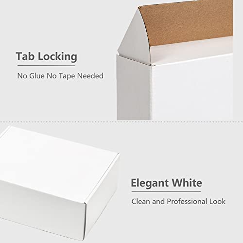 Timirog Shipping Boxes 7X5X4 Inches White Cardboard Box 25 Pack - Corrugated Mailing Box For Small Business, Tab Locking Literature Mailer For Packing Jewelry Ornament Gift Craft Packaging Supplier #TOP3
