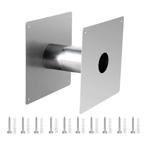 Dedal de pared para estufa de pellets, dedal de doble pared de acero inoxidable | Dedal de pared de temperatura directa de 2.36 pulgadas para calentador de agua, tubo redondo, ventilación de aire y