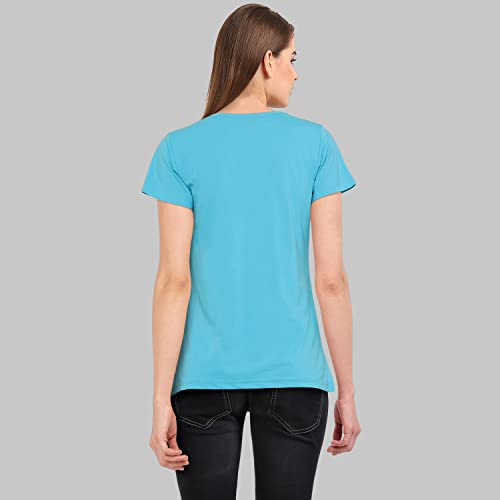 Image of Women's, Round Neck, Half-Sleeve, Printed, Cotton, Regular Fit, T-Shirt for Women