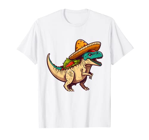 Funny Dinosaur Tacos Cinco De Mayo Camisa mexicana Lets Fiesta Camiseta