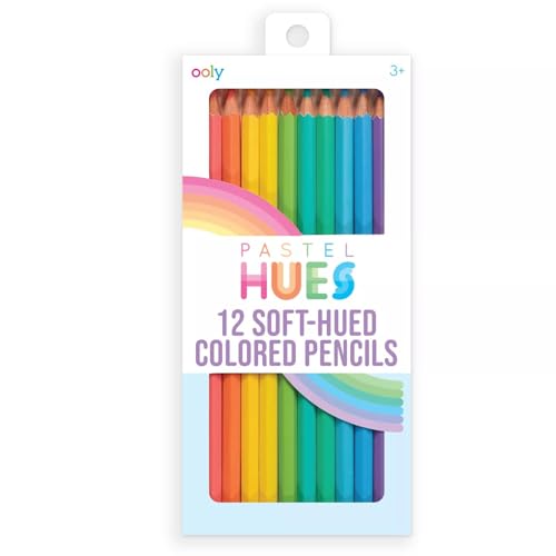 Ooly, Pastel Hues Colored Pencils, Vivid and Beautiful Pastel Pencil Set for Kids and Adults, Drawing and Coloring Art Supplies, Unique Pastels for Journaling and Adult Coloring Books - Set of 12