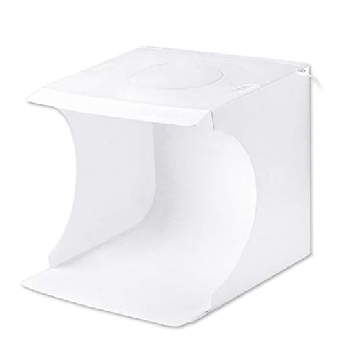 PULUZ Caja de luz para Estudio fotográfico con Anillo de 20 cm, Kit de Tienda de luz para fotografía portátil Ajustable con iluminación Blanca/cálida/Suave + 6 Fondos