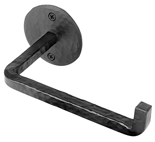 Stur-De Wrought Iron Toilet Paper Holder - Rustic Toilet Paper Holder Wall Mount Tissue Holder for Bathroom, Toilet Paper Roll Holder for Farmhouse Style Home & Vintage House - Black, 6.5 x 2.5 Inches