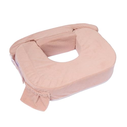 Image of My Brest Friend Twin Nursing Pillow - Enhanced Comfort with Slipcover - Ergonomic Breastfeeding Pillow for Ultimate Support - Adjustable Nursing Pillow with Handy Side Pocket, Soft Rose