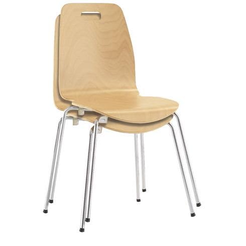 NOWY STYL Chaise Coque Bois piétement Tube métal érable