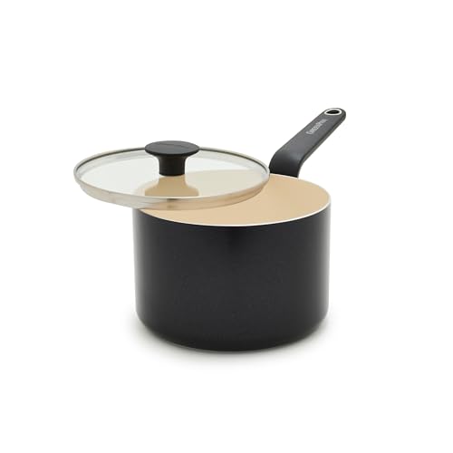 Image of GreenPan Rio Advanced 2QT Saucepan with Lid, Ceramic Nonstick PFAS-Free Pans, Induction Ready, Dishwasher and Oven Safe, Black