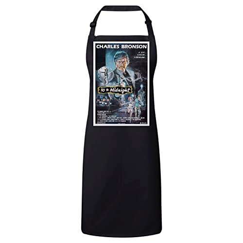 Tablier Noir 10 to Midnight Anti-Taches Style Affiche Cinéma Vintage pour Cuisiner