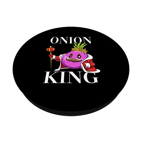 Onion King for a Onion Lover Onion Eater Onion Fans Cook PopSockets Swappable PopGrip, Black - Image 2