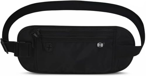 adelphos セキュリティポーチ スキミング防止 RFID 海外旅行 旅行用 薄型 ウエスト 盗難防止 パスポート マネーベルト パスポートケース パスケース ウエストポーチ PAS1 (2個セット)