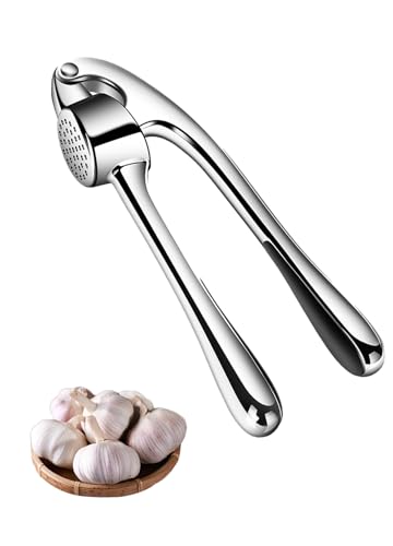 Prensa de ajo Garlic Prensa de ajo de acero inoxidable Utensilio de cocina práctico, extra fuerte y resistente