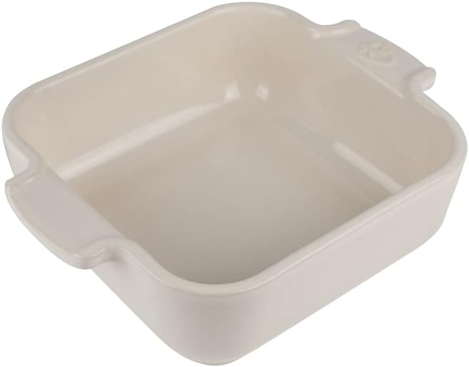 Peugeot Appolia Petite Square Baking Dish, Ecru. 7 x 5.5 x 2 in.