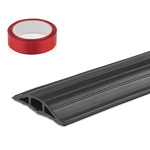 Canalina Cavi Calpestabile 200cm - 3 Canali, Nastro Adesivo Incluso. Per Ordine E Sicurezza