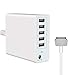 Produktbild BND 85W 6-Port USB Multi MacBook Pro Ladegerät,1-Port Magsafe 2 T Power Adapter mit Power Delivery für MacBook Pro, 5 Ports USB Anschlüssen Netzteil für iPhone, Samsung S9/S8, ipad, Tablet usw