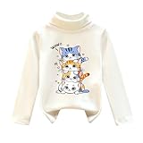 Kinder Baby Jungen Mädchen Fleece Shirts Hoher Kragen Weiche Tops T Shirt Unisex Pullover Sweatshirt (White, 4-5 Years)