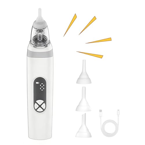 Aspirador nasal eléctrico, ventosa de nariz de succión fuerte, limpiador de nariz lavable de 3 niveles, jeringa irrigadora nasal, removedor de moco para niños, niñas, amantes, familiares, amigos