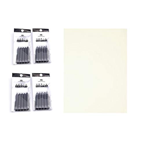 Writers Pens Pen Refill Set 20 Jinhao Fountain Pen Ink Cartridges Standard International Size & Blotting Paper (Black Ink)