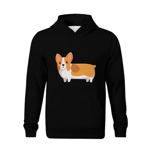 Kids A Cute Corgi Dog Boys Girls Lightweight Kangaroo Pocket Fleece Hoodies2