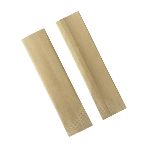 WACCOMT Pack de 100 Piezas de Papel Kraft Termosellable Mylar Film Bolsas de Vacío Papel de Aluminio Bolsa Plana con Muesca para el Envasado de Alimentos (Marrón, 3x12cm (1.2x4.7 inch))