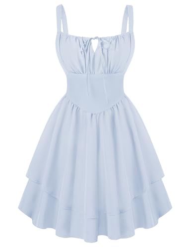 Image of Scarlet Darkness Corset Mini Dress for Women Teens 2026 Summer Ruffle Sundress Graduation Homecoming Dresses