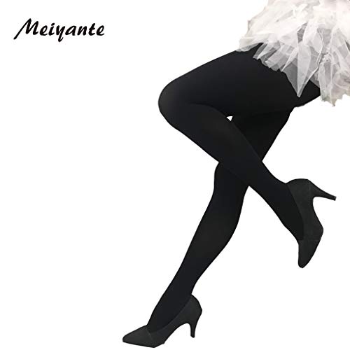 Black Opaque Tights for Women – Slimming Control Top Pantyhose, Non See Through, 90 Denier, Stretchy & Breathable – Tights for Work, Fall & Winter Outfits2