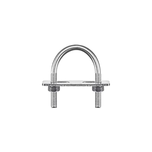 uxcell Round U-Bolts, 3 Sets 40mm(1.57") Inner Width 65mm Length M8 304 Stainless Steel U Clamp Bolt with Nuts and Plates, for Boat Trailer