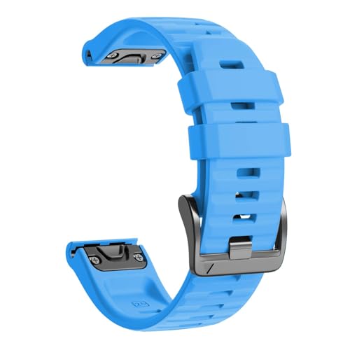 Image of ANCOOL Compatible with Fenix 6X /7X Band 26mm Quickfit Soft Silicone Watch Band Replacement for Fenix 5X /Fenix 8 51mm /Fenix 5X Plus /Fenix 3 /Fenix 6X Pro /Descent Descent MK2i Smartwatches (Blue)