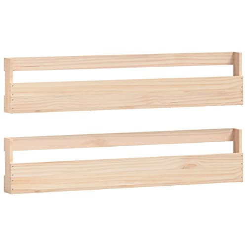 vidaXL Estantes para Zapatos de Pared 2 uds Madera de Pino 110x9x23 cm