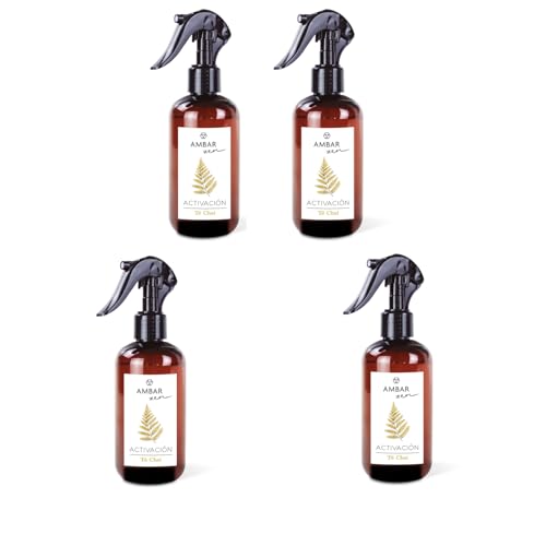 Ambar Activación Té Chai, Pack de 4 Ambientadores en Spray, 225ml x4, Total 900ml