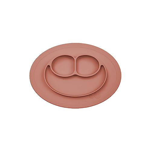 Image of ezpz Mini Mat - 100% Food Grade Silicone Suction Divided Plate with Built-in Placemat for Infants + Toddlers Promotes Baby Self-Feeding for Highchair, Dining Table - Microwave Safe - 6Months+ (Sienna)