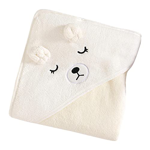 YJYQ Toalla con Capucha para niños pequeños, Lindas y ultrasuaves Toallas de baño para bebé con Capucha, Toalla de baño Envolvente Flexible y Agradable a la Piel, Toallas con Capucha de Lana Coral