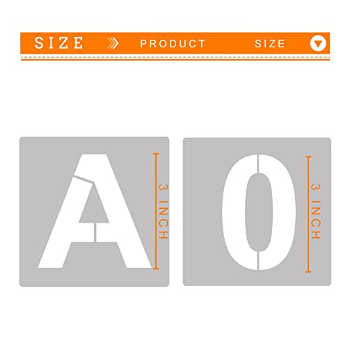 36PCS Letter Stencils 3 inch Reusable Plastic, Alphabet Craft Stencils and Number, Art Craft Stencils, Number Templates Letter Stencils for Wood, Wall, Fabric, Rock, Chalkboard, Signage