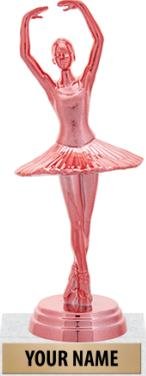 Crown Awards Ballerina Dance Trophies - 6.25" Pink Ballet Girls Dance Trophies Custom