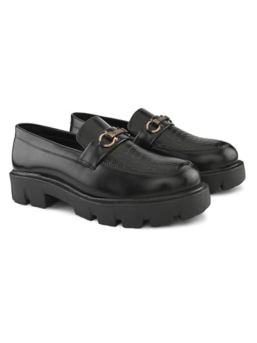 Image of STANPHORD Mens Loafers Stanphord Men's Slip On Loafers Shoes | Comfortable Lightweight Stylish Footwear for Casual, Formal TPZN 2231 Black-7