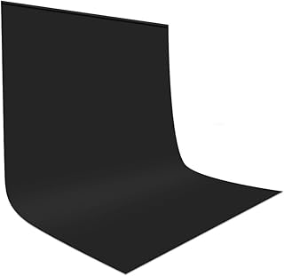 UTEBIT Black Backdrop, 5x6.5FT/1.5x2M Polyester Photo Backdrop Black Photo Background Portable Collapsible Photoshoot Backdrop for Product Portrait Photography Studio Streaming Zoom Video Recording