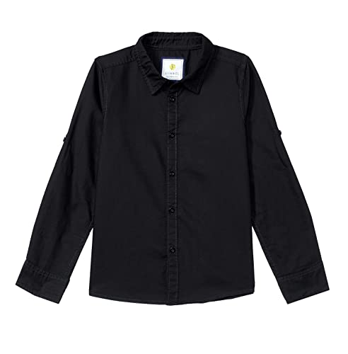 Image of Amazon Brand - Symbol Boys 100% Cotton Solid Casual Shirt | Full Sleeves | Regular Fit | Age 2-14 Years