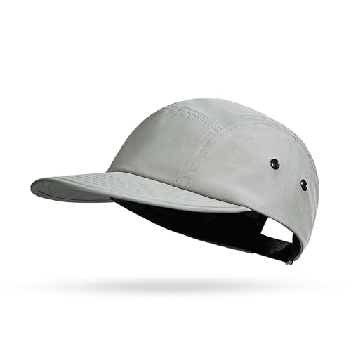 CLAPE 5 Panel Cap Schnelltrocknend Running Cap Faltbar Schildmütze UV-Schutz Sport Caps Flat Brim Baseballkappe Verstellbar Camp